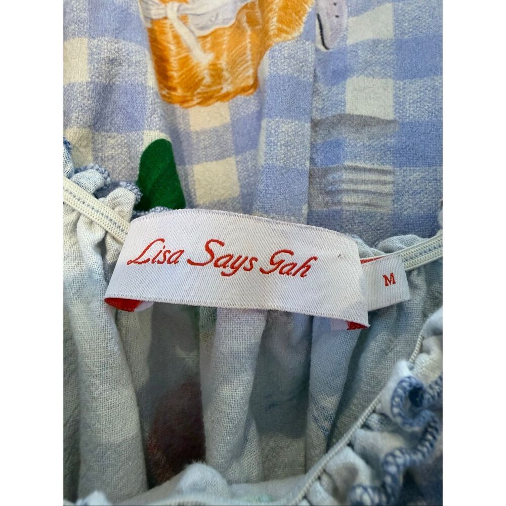 Lisa Says Gah Annie Alfresco Picnic Print Dress Size M - Picture 4 of 6